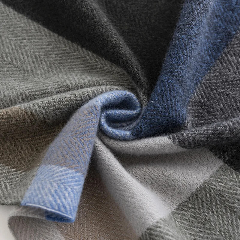 Eșarfă pentru bărbați în carouri la tendința de iarnă Imitație de cașmir Moda europeană americană Navetă Protecție împotriva frigului Protecție a gâtului șal cald