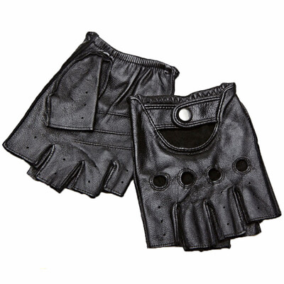 Mănuși de înaltă calitate pentru bărbați cu jumătate de deget, respirabile, anti-alunecare, pentru fitness, din piele, fără degete, mănuși negre pentru conducere pentru cămilă, pentru bărbați, NAN7