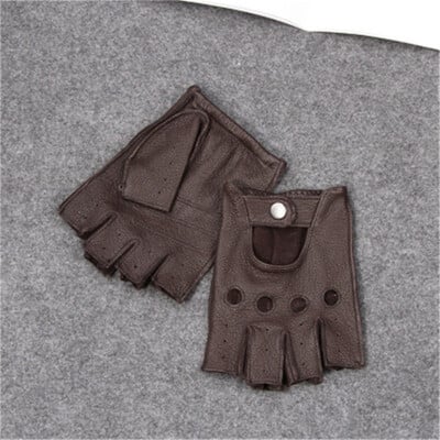 Mănuși de înaltă calitate pentru bărbați cu jumătate de deget, respirabile, anti-alunecare, pentru fitness, din piele, fără degete, mănuși negre pentru conducere pentru cămilă, pentru bărbați, NAN7