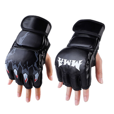 PU puspirkstu boksa cimdi PU ādas MMA cīņas kick boksa cimdi karatē Muay Thai treniņu cimdi treniņiem