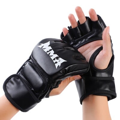 PU Half Finger Boxing Gloves PU Δερμάτινα MMA Fighting Kick Boxing Gloves Karate Muay Thai Training Workout Gloves Training tools