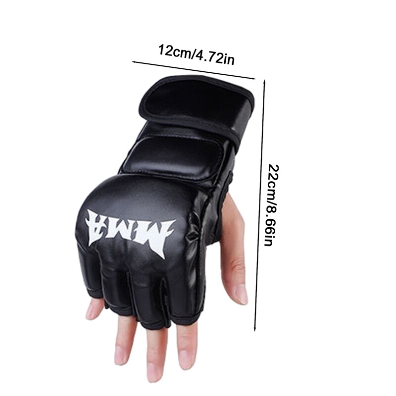 PU Half Finger Boxing Gloves PU Δερμάτινα MMA Fighting Kick Boxing Gloves Karate Muay Thai Training Workout Gloves Training tools
