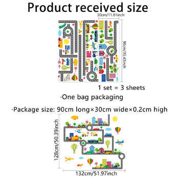 Карикатура Път Кола Самолет Балон с горещ въздух Стикери за стена Момчета Дете Бебе Стикер за стена за спалня Детска градина Тапети Домашни стикери