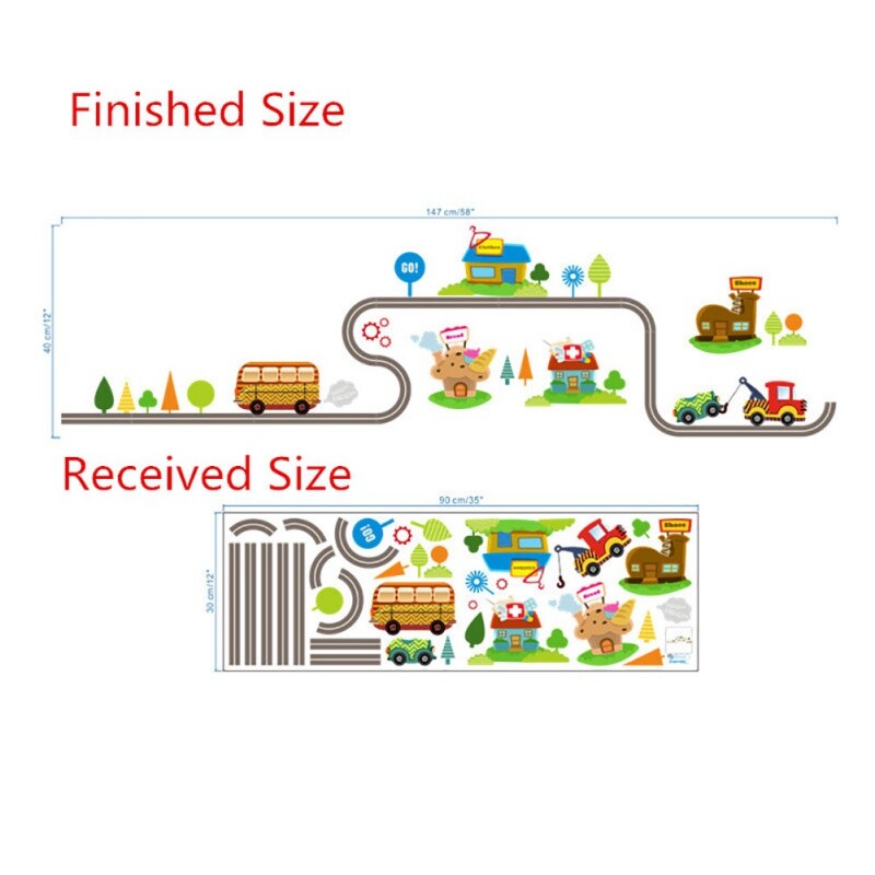 Animaciniai filmukai Mieli automobiliai Greitkelių sienų lipdukai Vaikų vaikų darželių lipdukai Nuimami sienų lipdukai Meno spaudiniai Vaikų berniukų kambario interjeras Namų dekoras