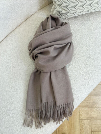 Anglija Ziemas Sieviešu Kašmira Jaunavas Vilnas Pušķis Šalle 190x30cm Vienkrāsains Melns Balts Silts Meiteņu Skolas Lielas Šalles