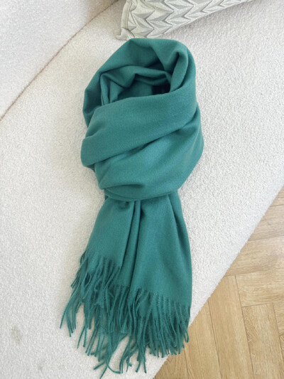 Anglija Ziemas Sieviešu Kašmira Jaunavas Vilnas Pušķis Šalle 190x30cm Vienkrāsains Melns Balts Silts Meiteņu Skolas Lielas Šalles