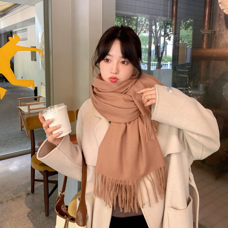 Anglija Ziemas Sieviešu Kašmira Jaunavas Vilnas Pušķis Šalle 190x30cm Vienkrāsains Melns Balts Silts Meiteņu Skolas Lielas Šalles