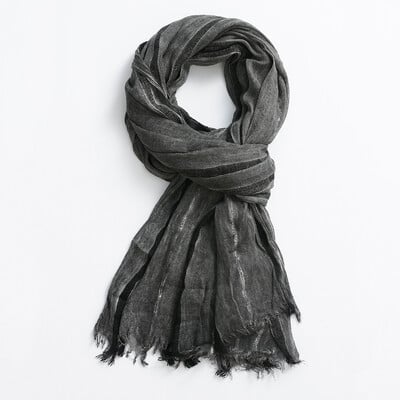 Zöld pamut vászon férfi sál divat férfi márka csíkos sálak őszi tél hosszú puha kendők és pakolások rövid bojt Bufanda