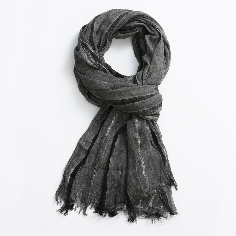 Zöld pamut vászon férfi sál divat férfi márka csíkos sálak őszi tél hosszú puha kendők és pakolások rövid bojt Bufanda