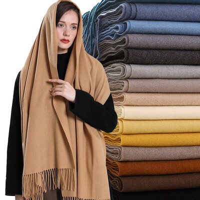 2024-es divat, egyszínű női sál téli hidzsáb Tessale bojt, hosszú női kendő, kasmír, mint pashmina, hidzsáb sál, pakolás