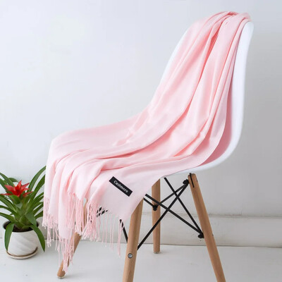 2024 Νέο λεπτό μονόχρωμο φούντα κασκόλ Κομψή απομίμηση κασμίρ Ζεστό σάλι Casual Outdoor Αντιανεμικό Ευέλικτο Φουλάρι λαιμού