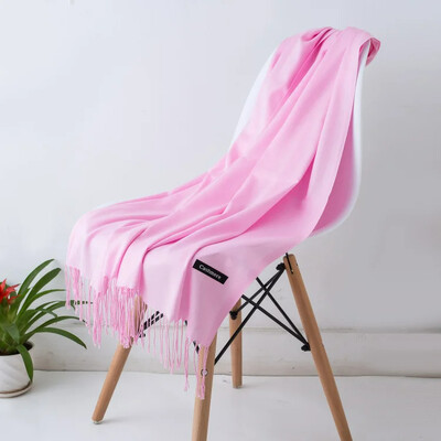 2024 Νέο λεπτό μονόχρωμο φούντα κασκόλ Κομψή απομίμηση κασμίρ Ζεστό σάλι Casual Outdoor Αντιανεμικό Ευέλικτο Φουλάρι λαιμού