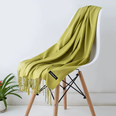 2024 Νέο λεπτό μονόχρωμο φούντα κασκόλ Κομψή απομίμηση κασμίρ Ζεστό σάλι Casual Outdoor Αντιανεμικό Ευέλικτο Φουλάρι λαιμού