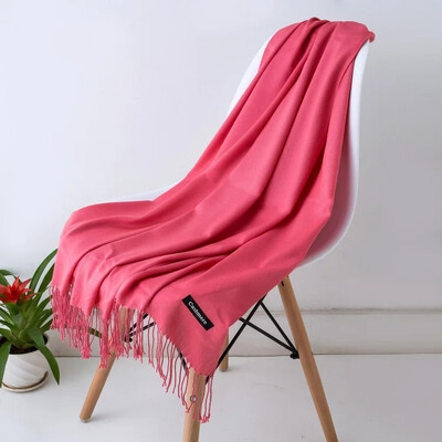 2024 Νέο λεπτό μονόχρωμο φούντα κασκόλ Κομψή απομίμηση κασμίρ Ζεστό σάλι Casual Outdoor Αντιανεμικό Ευέλικτο Φουλάρι λαιμού