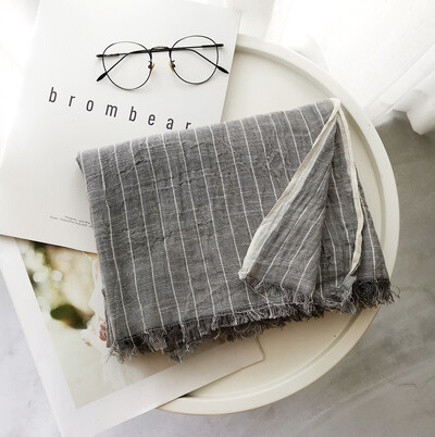 Pamut és vászon férfi sál divat csíkos férfi sálak hosszú kendők Bufandas ősz tél meleg pashmina férfi kiegészítők