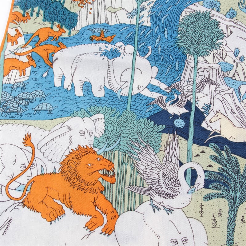 160x33CM de lux de iarnă de mătase cașmir eșarfă femei animale parc manual rulat manual șal eșarfe lungi calde împachetări Pashmina Bandana