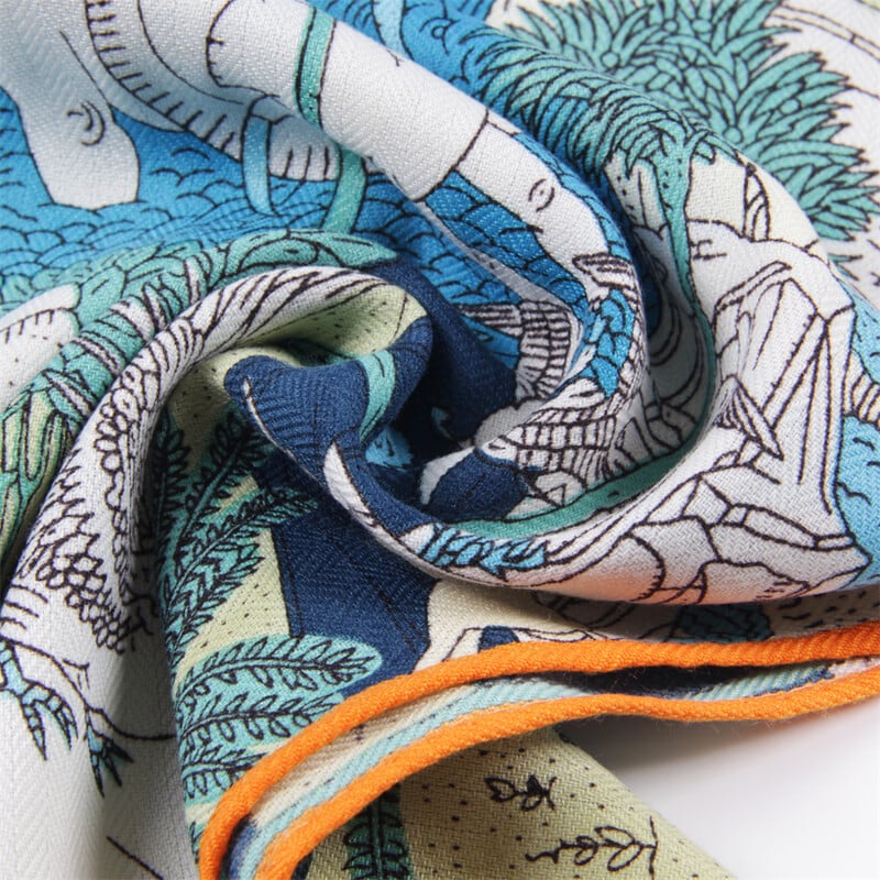 160x33CM de lux de iarnă de mătase cașmir eșarfă femei animale parc manual rulat manual șal eșarfe lungi calde împachetări Pashmina Bandana