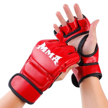 Боксови ръкавици Kick MMA за мъже, жени PU Karate Muay Thai Guantes De Boxeo Free Fight MMA Sanda Training Adults Kids Equipment