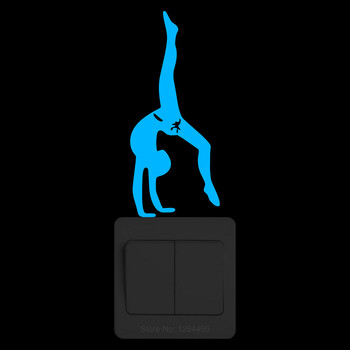 Κορίτσι Gymnast Glow Sticker Εκπαίδευση χορού Ίδρυμα Διακόπτης τοίχου Διακόσμηση Πόρτα Ψυγείου Φορητός υπολογιστής Τηλέφωνο αμάξωμα αυτοκινήτου Παράθυρο βινυλίου Decal