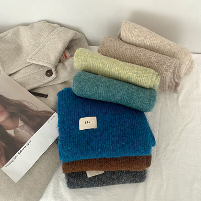 Női kasmír sálak Lady Winter Thicken Warmer Puha pashmina kendők Női tiszta színű kötött hosszú sál nőknek