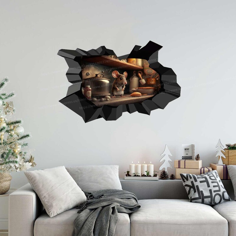 Mieli virtuvės pelės sienos lipdukai Vonios kambario tualeto dekoras Svetainės spintelė Namų dekoravimo lipdukai Lipni sieninė sienelė S14