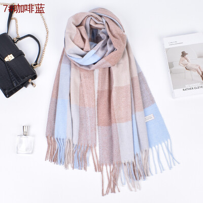 Őszi és téli divat Új stílus utánzat kasmír színben passzoló bojtos sál selyem sál fényvédő és meleg kendő