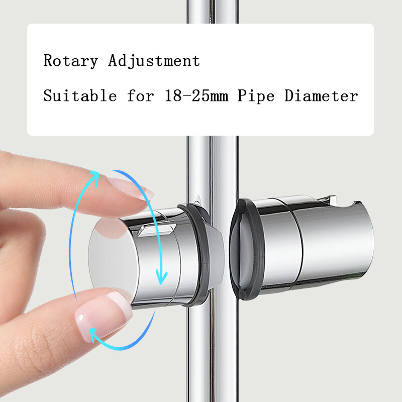 Vonios kambario aksesuarai Universalūs 18–25 mm ABS plastikiniai dušo čiuožyklos strypo laikiklis Reguliuojamas spaustuko laikiklio laikiklio laikiklio keitimas
