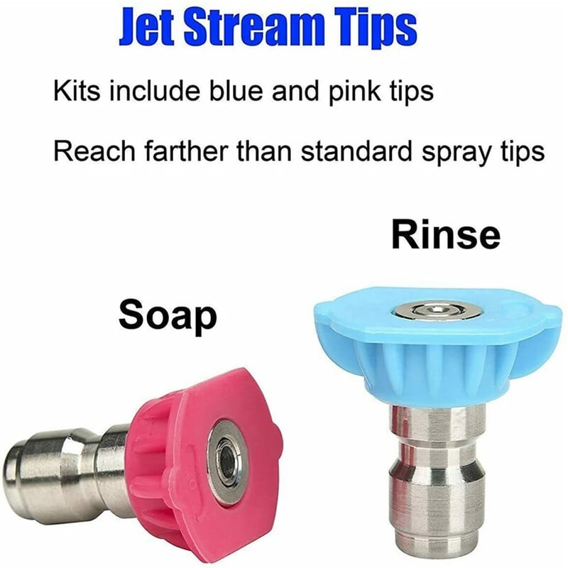 Turbó fúvóka nagynyomású mosóhoz, forgó fúvóka és 7 csúcs, 1/4 hüvelykes gyorscsatlakozó, 4000 PSI