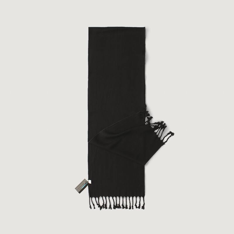 Culoare uni 100% bumbac Esarfa barbati iarna calduroasa clasica negru alb esarfe pentru barbati 190*32 cm