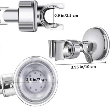 Държач за душ слушалка Подвижен регулируем стенен държач за душ Скоба Вендуза Скоба за душ глава Без пробиване за баня