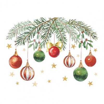 Színes WC matricák Karácsonyi zöld növények mintás öntapadó matrica ünnepi lakberendezés gyerekeknek Hálószoba Fürdőszoba