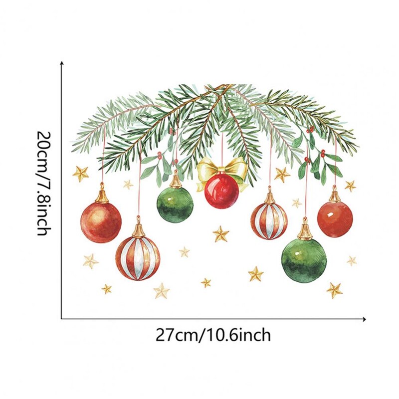 Színes WC matricák Karácsonyi zöld növények mintás öntapadó matrica ünnepi lakberendezés gyerekeknek Hálószoba Fürdőszoba