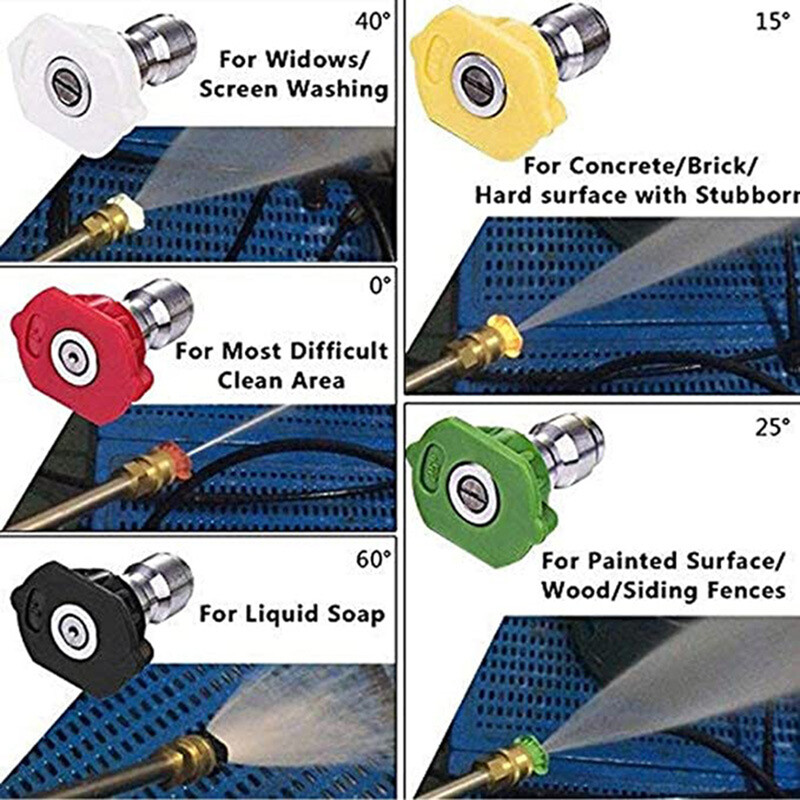 6 db autótartozék 1800psi elektromos magasnyomású mosó adapter karcherhez k2k3k4k5k6k7 fúvóka szórópisztoly vizes autómosáshoz