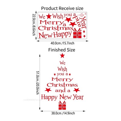 Karácsonyfa ablak ragaszkodik matricák az üveghez, Best Wish karácsonyi matricák otthoni dekoráció Ünnepi dekoráció 2025 újévi bulihoz