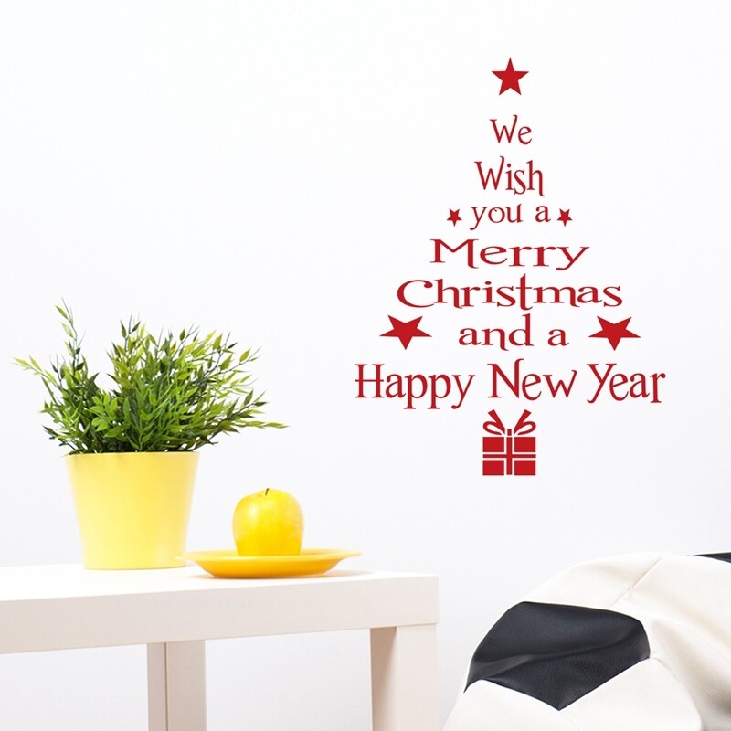 Karácsonyfa ablak ragaszkodik matricák az üveghez, Best Wish karácsonyi matricák otthoni dekoráció Ünnepi dekoráció 2025 újévi bulihoz
