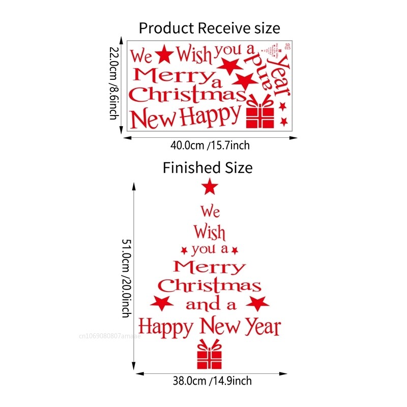 Karácsonyfa ablak ragaszkodik matricák az üveghez, Best Wish karácsonyi matricák otthoni dekoráció Ünnepi dekoráció 2025 újévi bulihoz