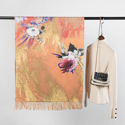 Téli Kasmír Sál Van Gogh Olajfestmény Napraforgó Váza Bojt Pashmina Takaró Kendők Pakolások Lady 2022 Divattervezés Foulard