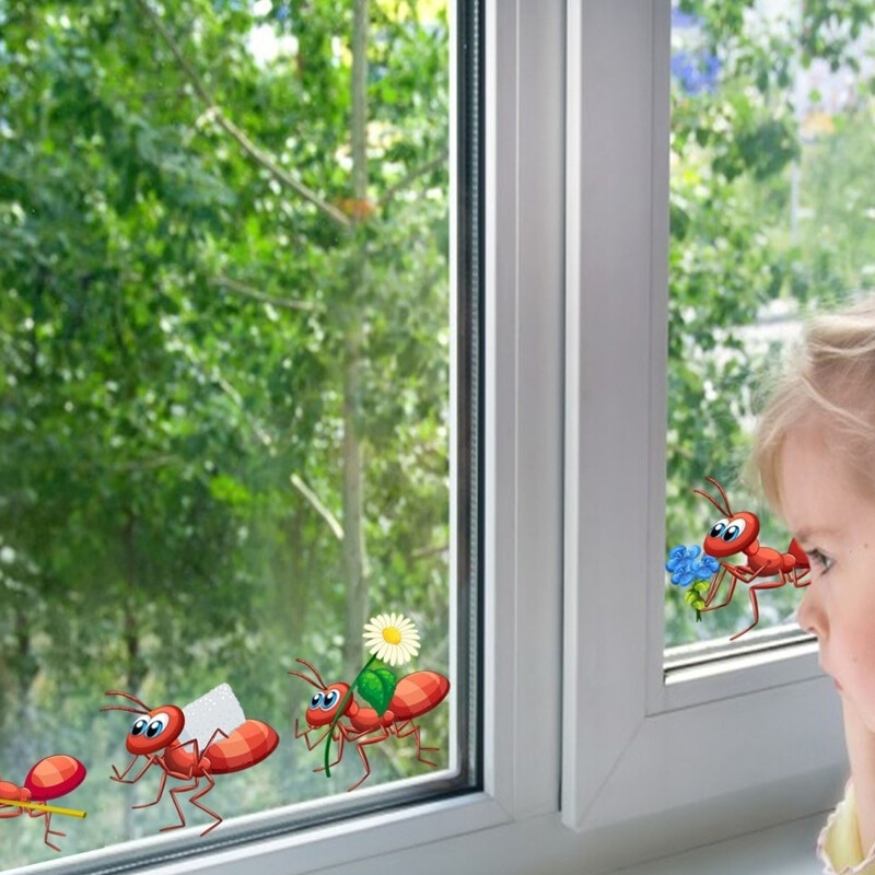 T311# Aranyos hangyák fali matrica gyerekszoba háttér otthoni dekoráció falfestmény nappali tapéta vicces matrica