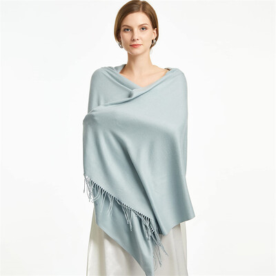 2024. Zimski šal za žene Dugi topli šalovi od kašmira Hidžab Jednobojni ženski omot Ženski pašmina bandana šalovi za glavu Echarpe