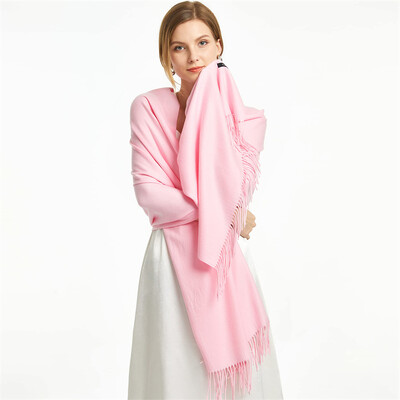 2024. Zimski šal za žene Dugi topli šalovi od kašmira Hidžab Jednobojni ženski omot Ženski pašmina bandana šalovi za glavu Echarpe