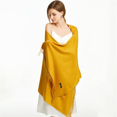 2024. Zimski šal za žene Dugi topli šalovi od kašmira Hidžab Jednobojni ženski omot Ženski pašmina bandana šalovi za glavu Echarpe