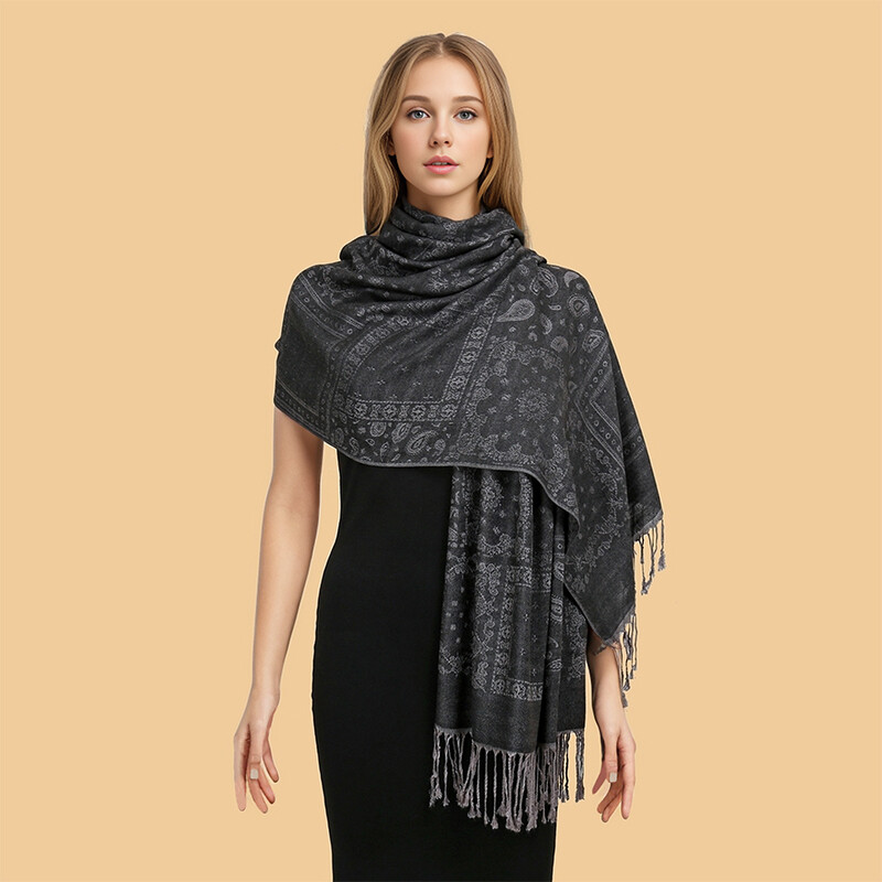 Pokrivač s kićankama u etničkom stilu, debela pašmina, nova zimska topla šal, omot od kašmira, jacquard šal, ženski rubni maramica, pončo marame
