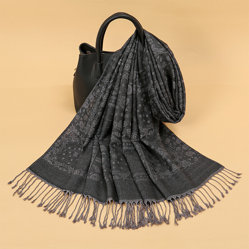 Pokrivač s kićankama u etničkom stilu, debela pašmina, nova zimska topla šal, omot od kašmira, jacquard šal, ženski rubni maramica, pončo marame