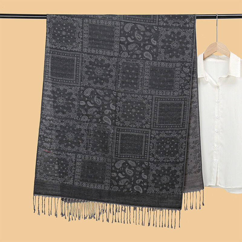Pokrivač s kićankama u etničkom stilu, debela pašmina, nova zimska topla šal, omot od kašmira, jacquard šal, ženski rubni maramica, pončo marame