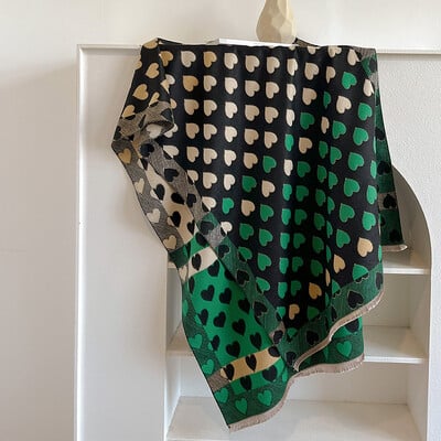 2024 őszi téli retro kasmír sál divat női sokoldalú pöttyös kétoldalas színben passzoló vastag meleg kendő