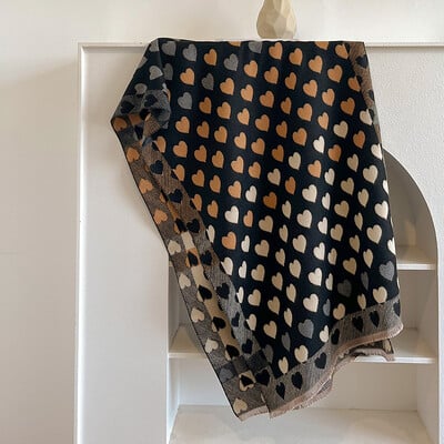 2024 őszi téli retro kasmír sál divat női sokoldalú pöttyös kétoldalas színben passzoló vastag meleg kendő