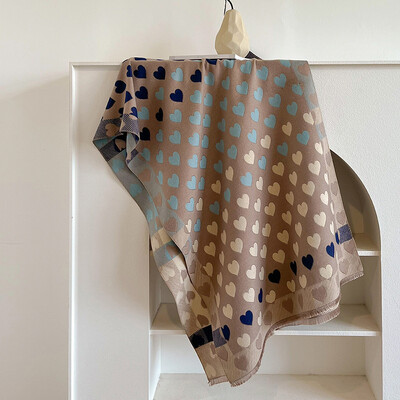 2024 őszi téli retro kasmír sál divat női sokoldalú pöttyös kétoldalas színben passzoló vastag meleg kendő