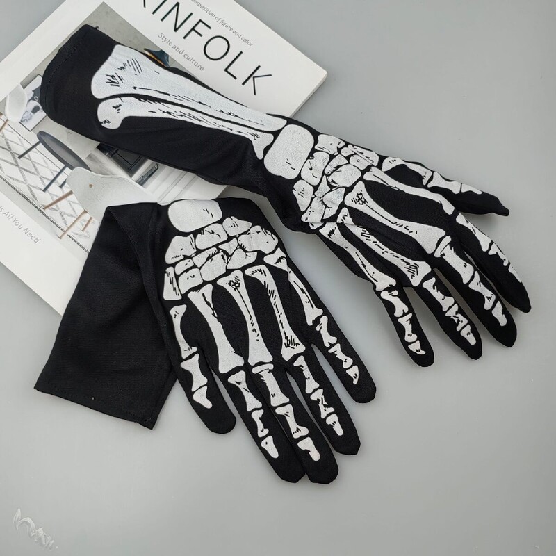 Halloween csontváz csontváz kesztyű trükk Sötét szél domború kesztyű csontváz szellemfesztivál jelmez