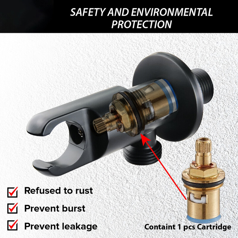 Falra szerelhető kézi zuhanytartó és tömlőcsatlakozó rozsdamentes acél vízbevezető szögszelep bidé tartóval