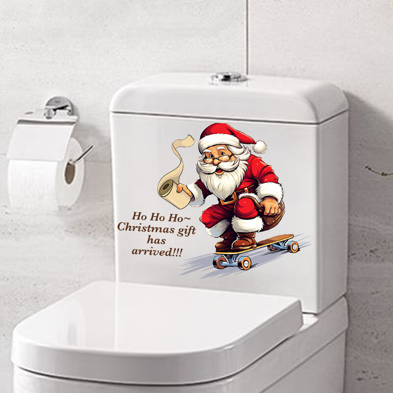 Karácsonyi kreatív rajzfilm Mikulás papírtörlő fürdőszobai WC-matrica lakberendezési öntapadós matrica